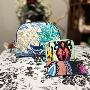 Vera Bradley wallets and make up bag bundle!!